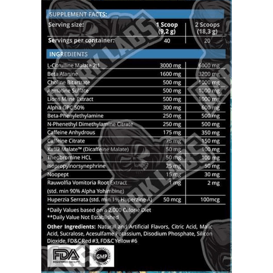 Crack Reloaded Pre Workout ingredient label 2