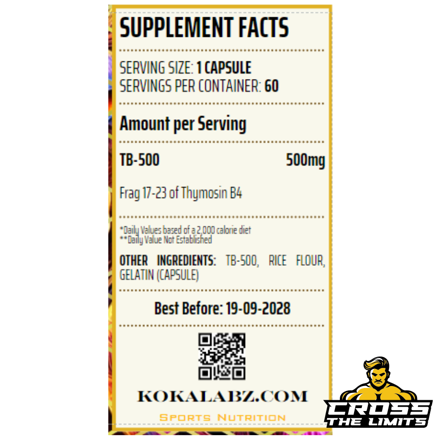 koka labz tb-500 60caps ingredient label