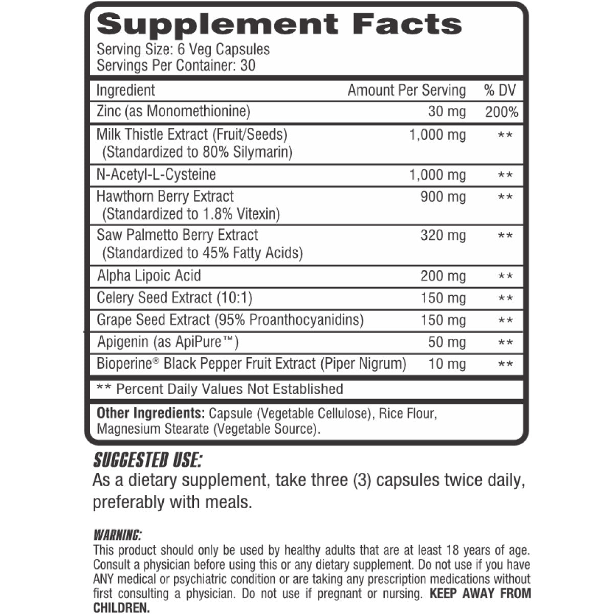 Competitive Edge Cycle Assist ingredient label