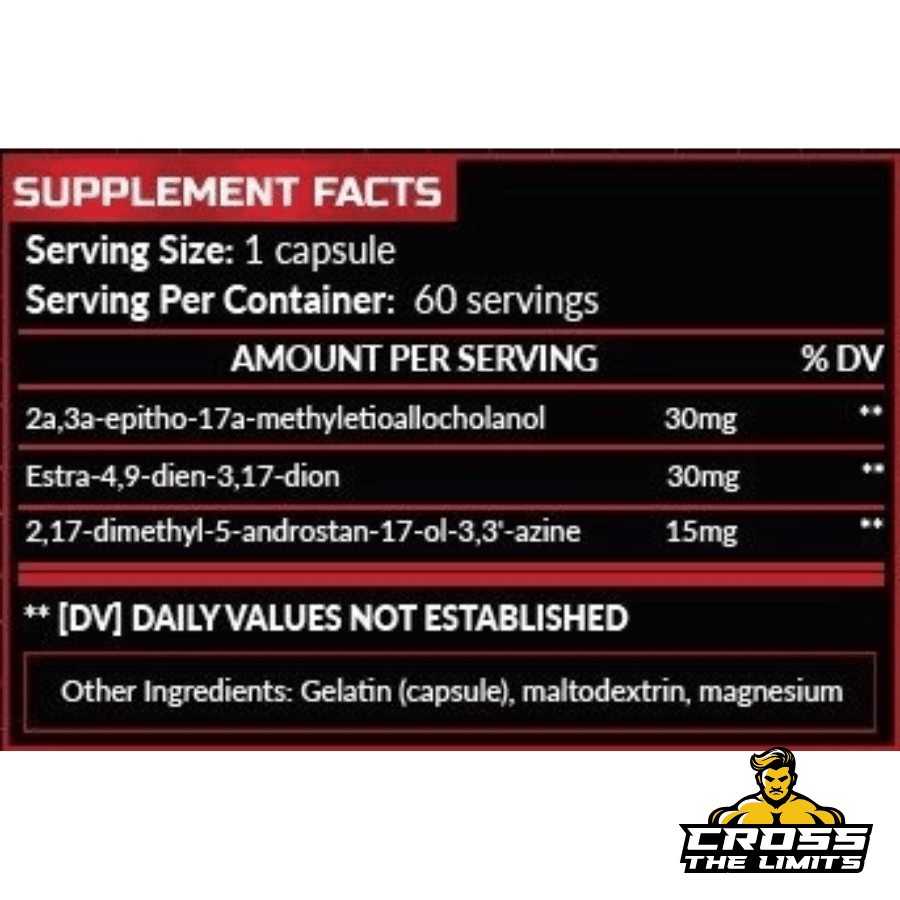 hero nutrition advanced muscle builder10mg– ultimate mass & strength builder (60 caps) ingredient label 2