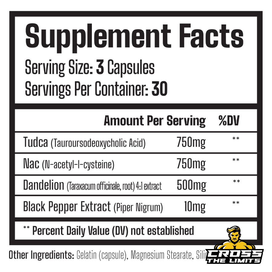 muscle rage liver reset+ (90 capsules) ingredient label