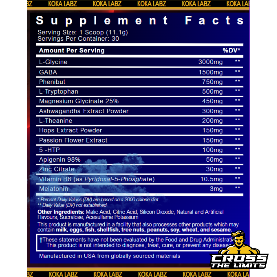 Midnight Reset Sleep Aid ingredient label 2