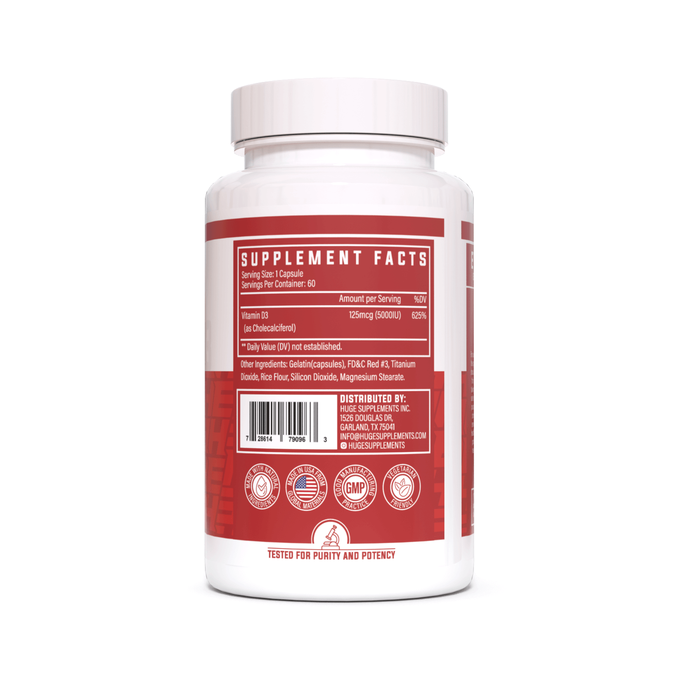 Vitamin D3 Supplement ingredient label 3