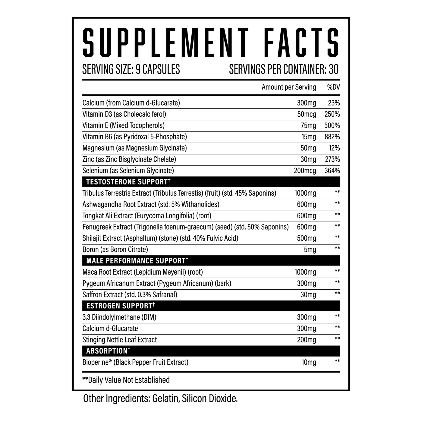 Rebirth Post Cycle Therapy | PCT Supplement ingredient label 11