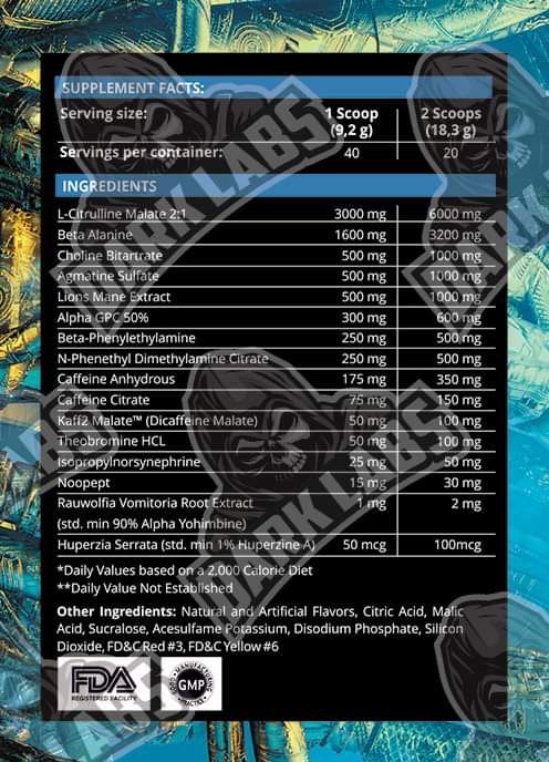 Crack Reloaded Pre Workout ingredient label 4