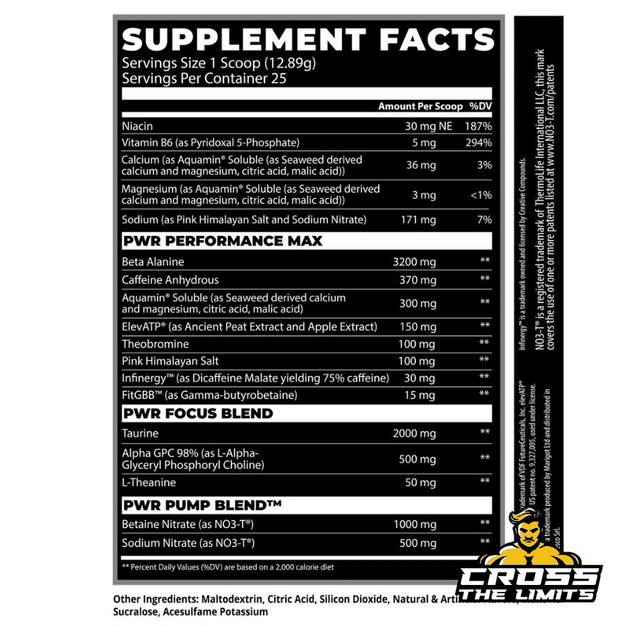 Mamba Pre Workout ingredient label 2