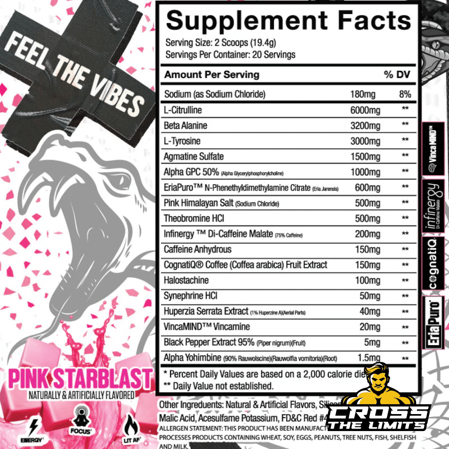 vices& vibes smack pre workout v2 20 servings ingredient label