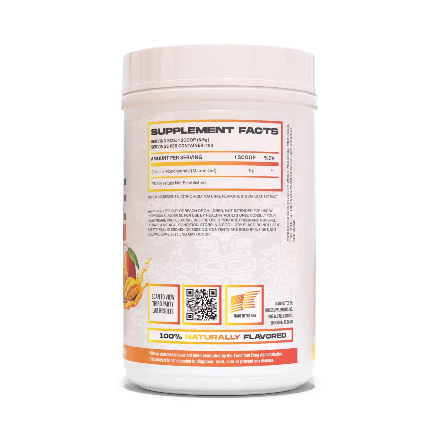 Creatine Monohydrate Powder ingredient label 3