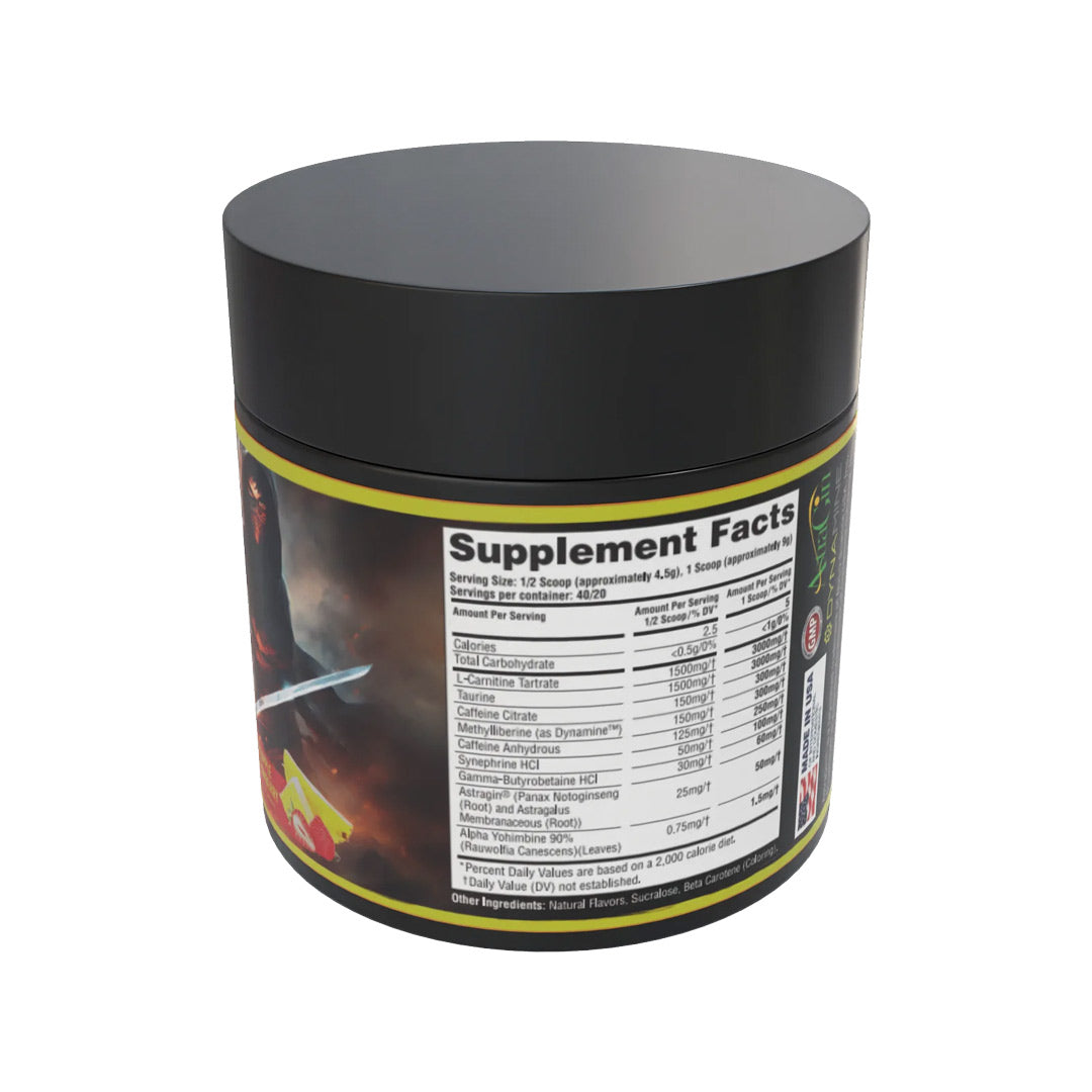 Katana Pre Workout ingredient label 2
