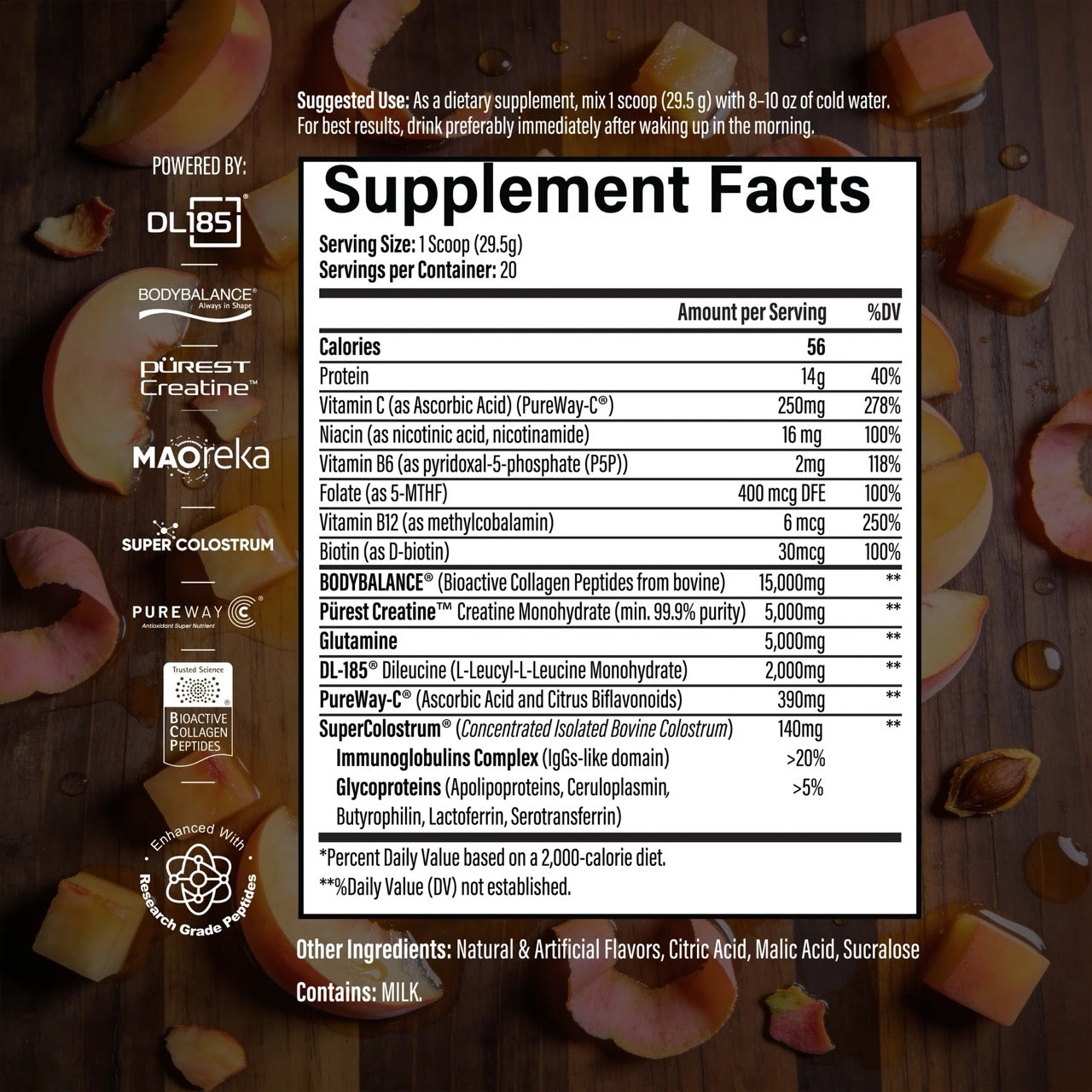 Daily Peptide M85 ingredient label