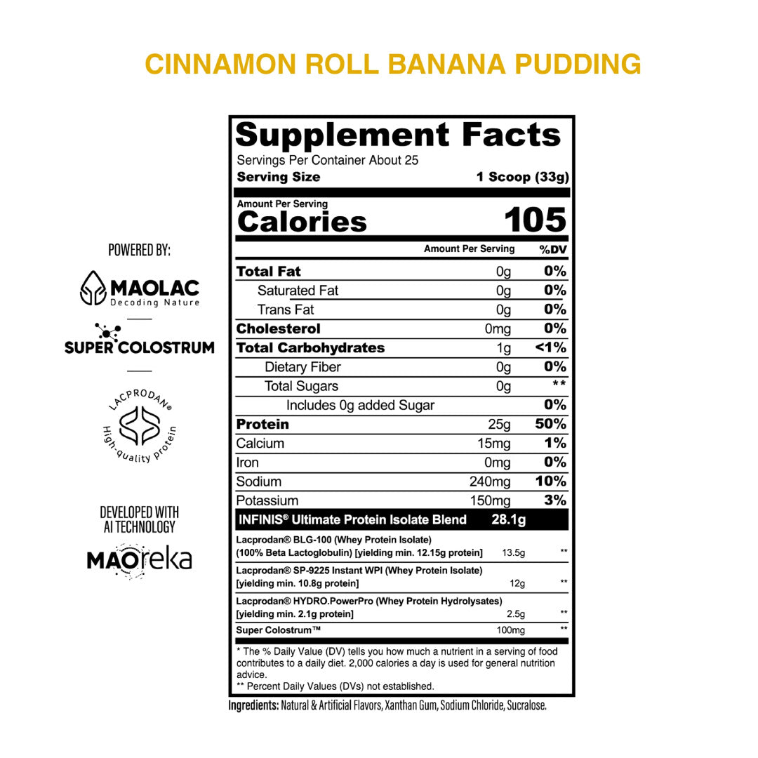 Infinis Protein ingredient label 3