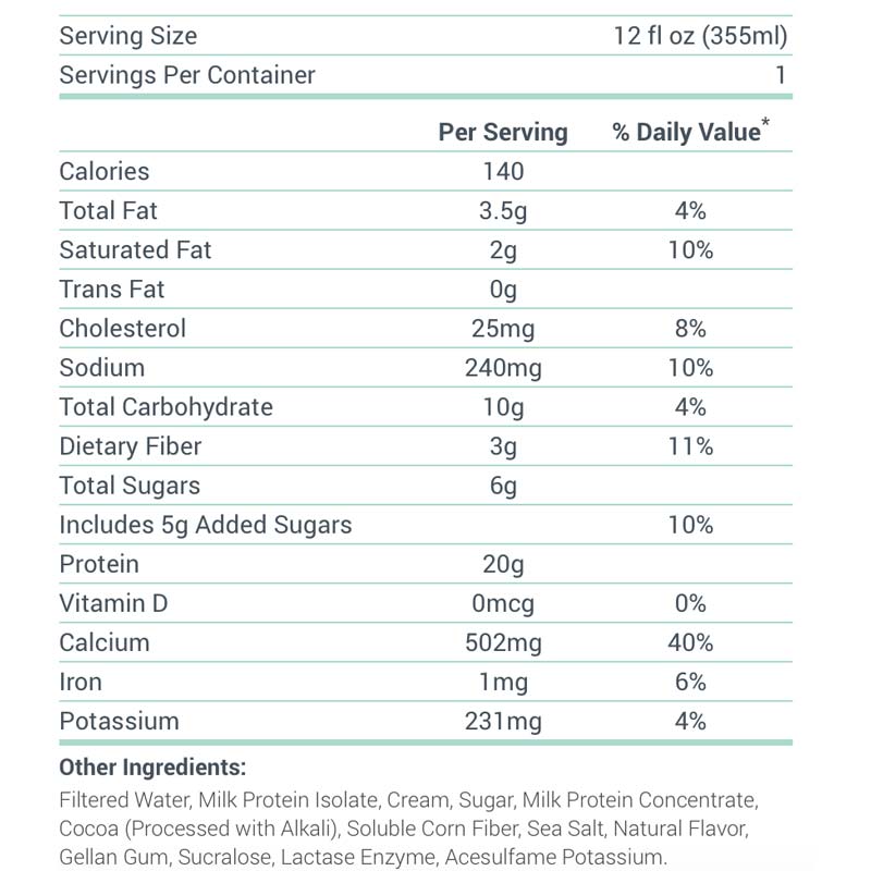 Alani Nu Fit Shake-Protein Shake ingredient label
