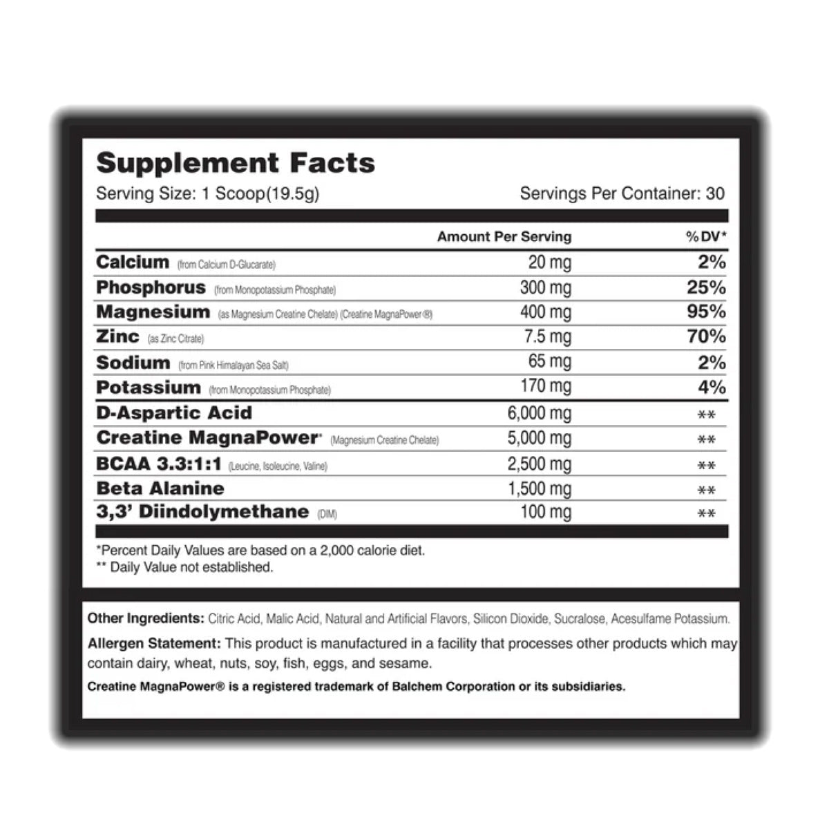 bioFORCE ingredient label