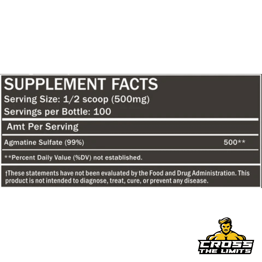Formutech Nutrition Agmatine Sulfate 100Servings ingredient label