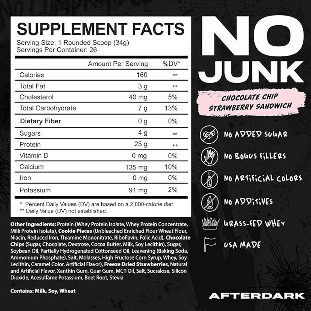 Afterbites Protein ingredient label 2