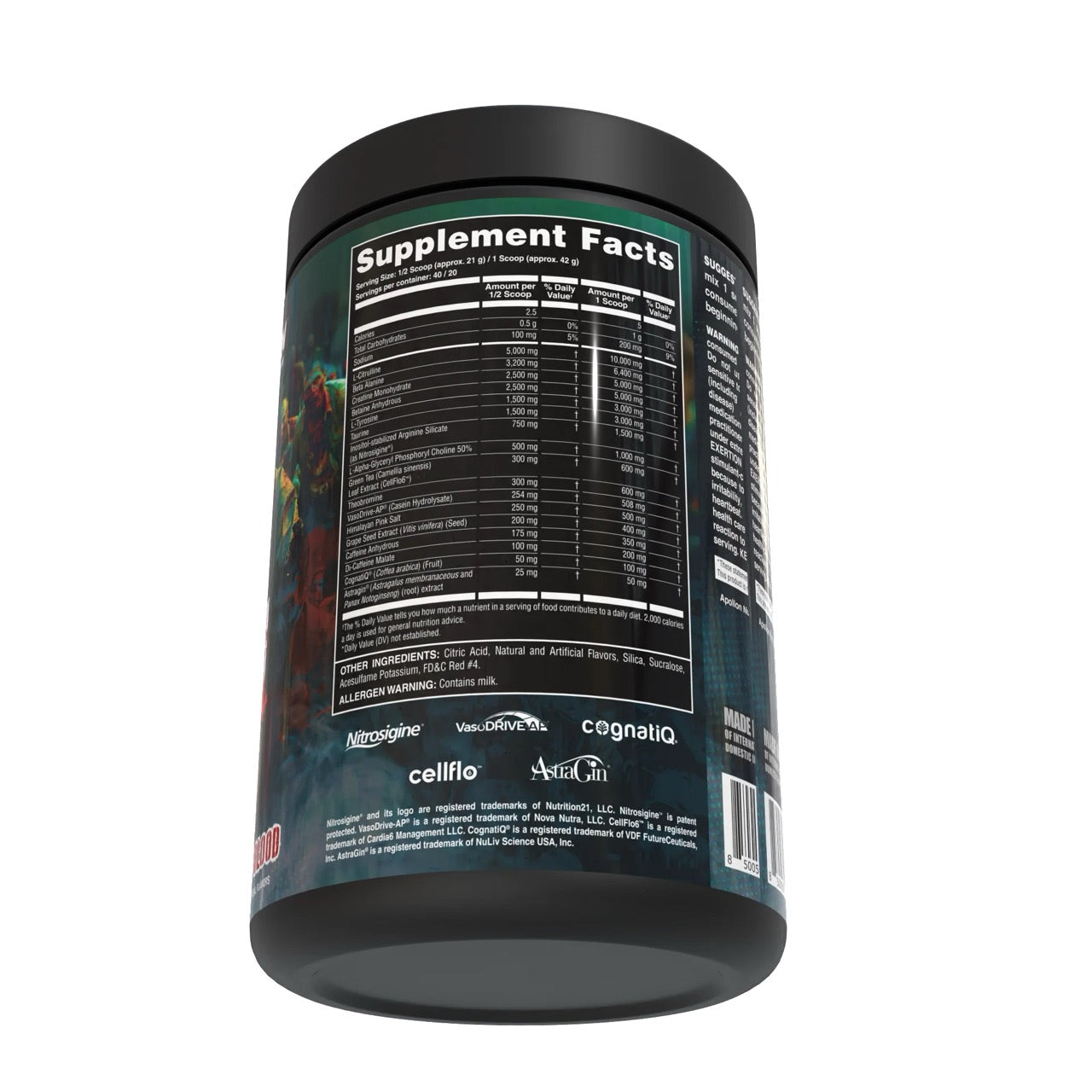 Bloody Hooligan Pre Workout ingredient label 2