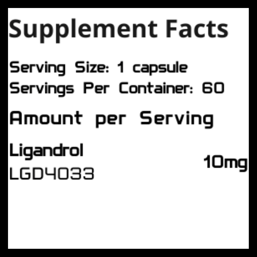 koka labz lgd-4033 10mg 60caps ingredient label