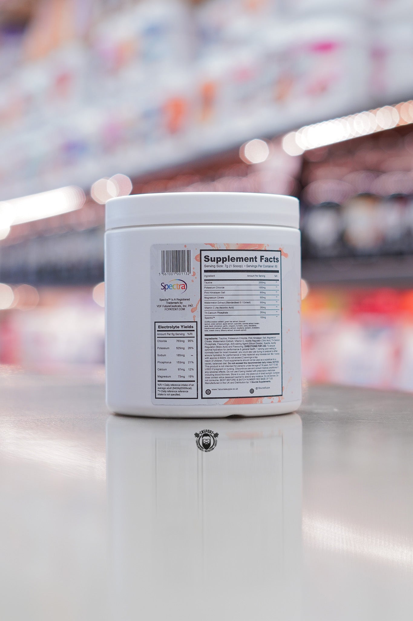 1 Source Supplements - Hydrate 1 - 60 Servings ingredient label