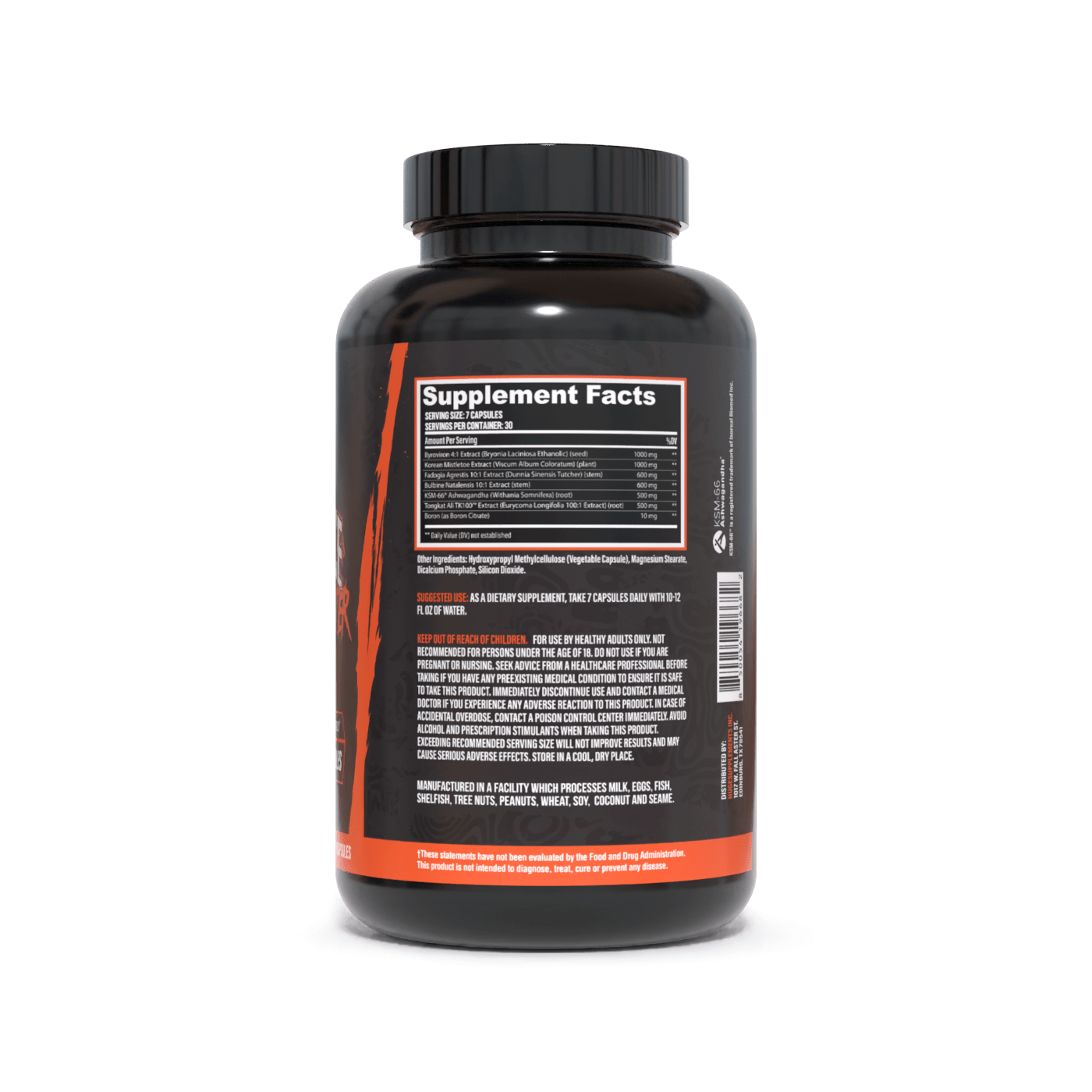Enhance | Testosterone Booster ingredient label