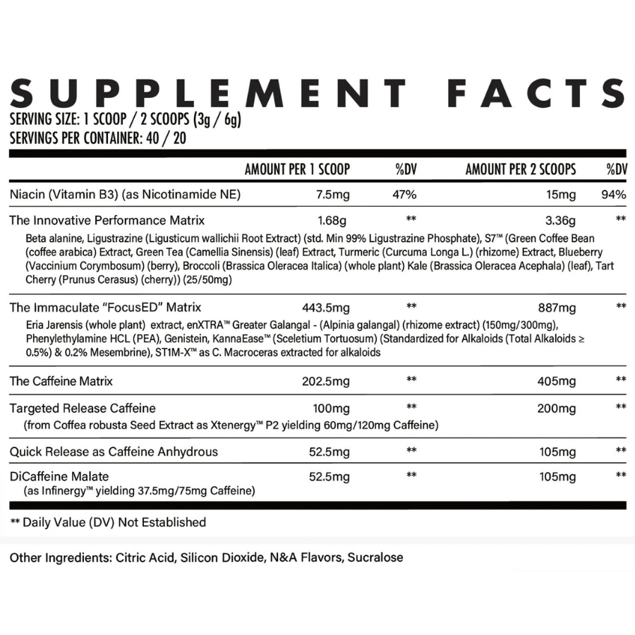 olympus labs orackle preworkout 40 servings ingredient label