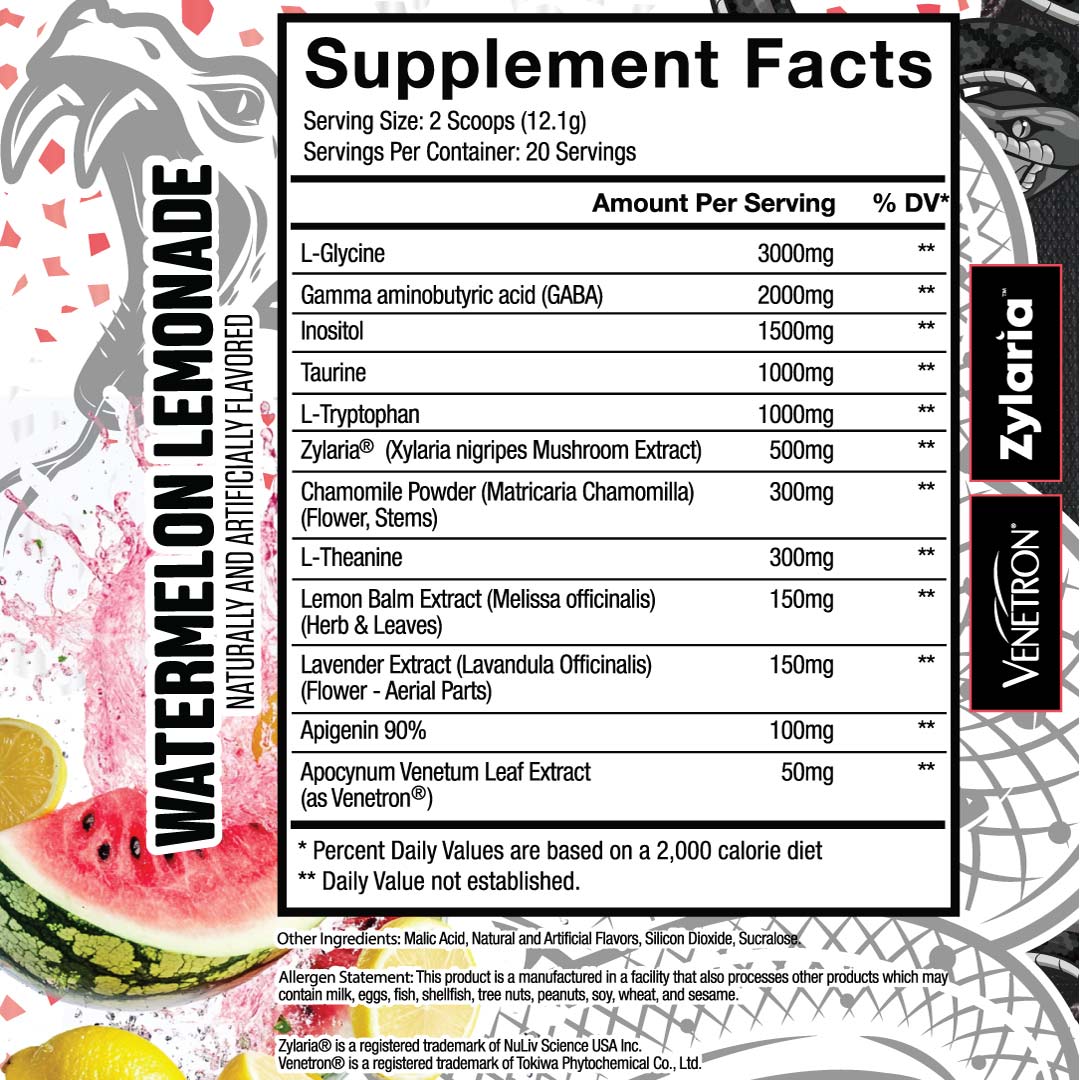 Crash Sleep Aid ingredient label