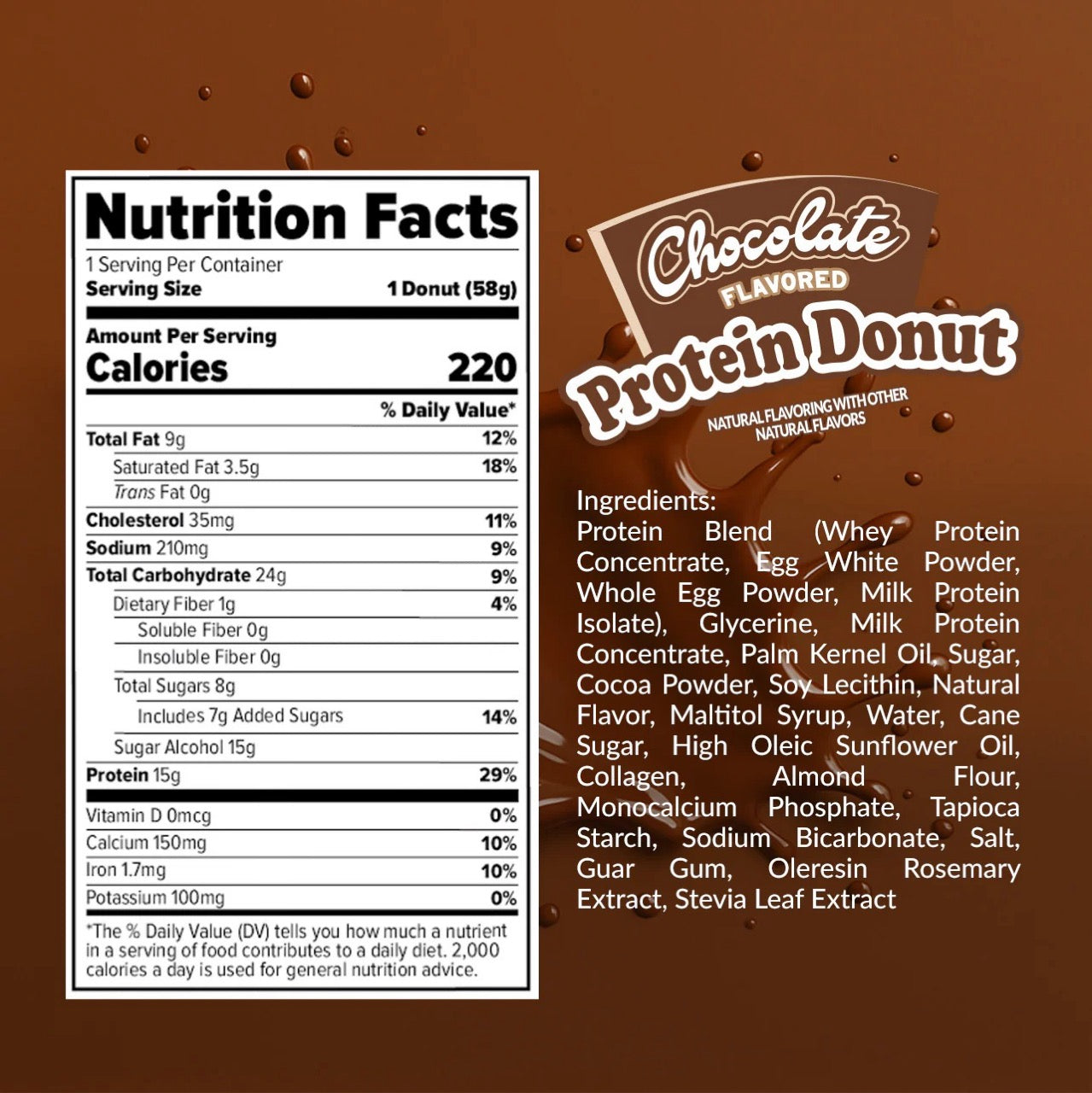 Redefine Foods Protein Donuts ingredient label 2