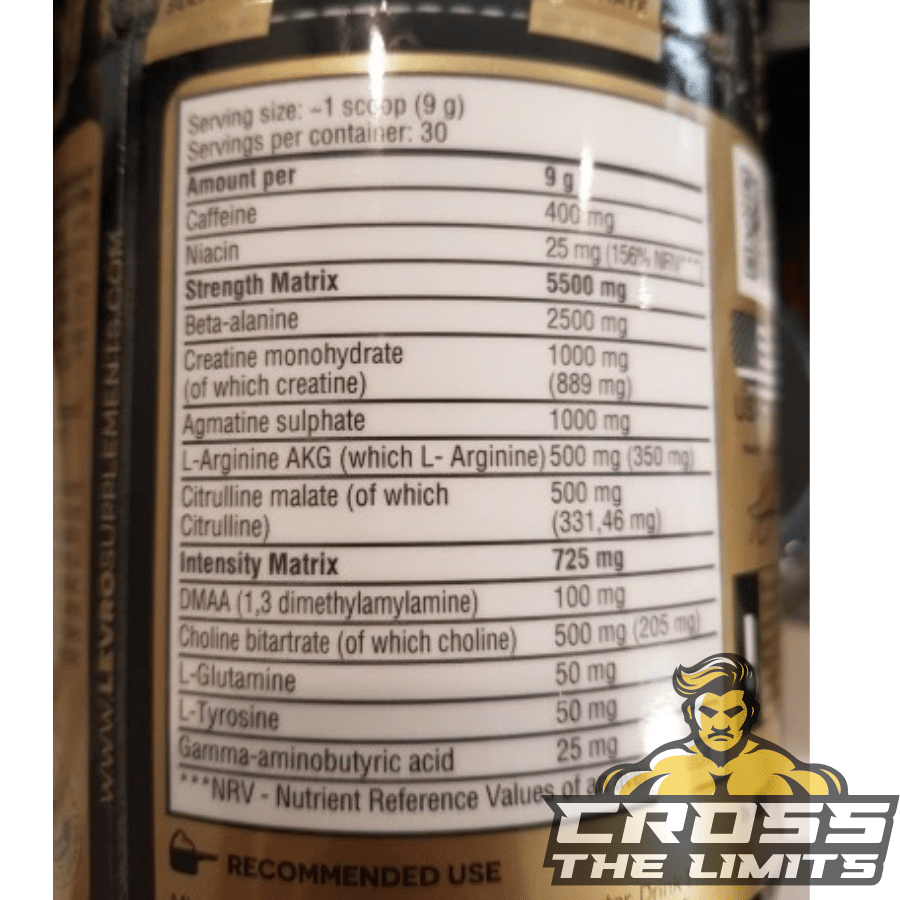 kevin levrone scatterbrain 2.0 270g ingredient label