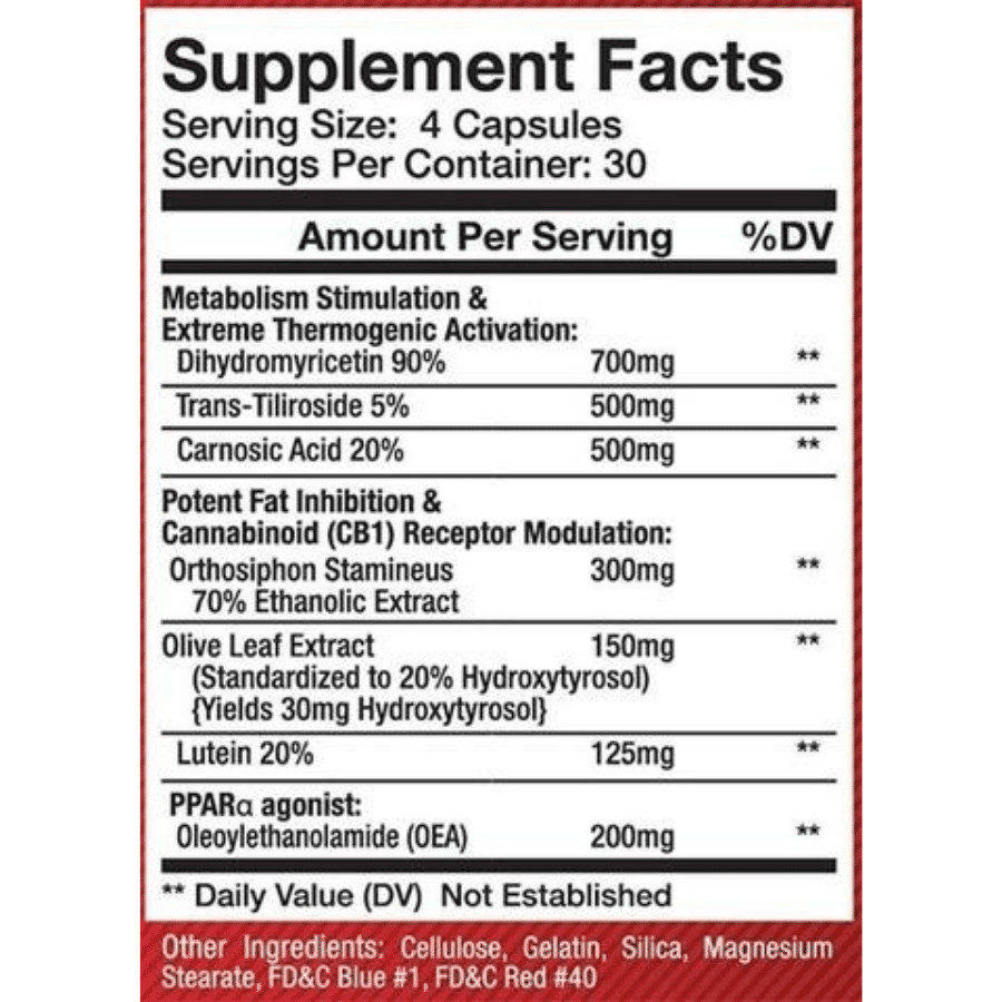 olympus labs assass1nate 120caps ingredient label