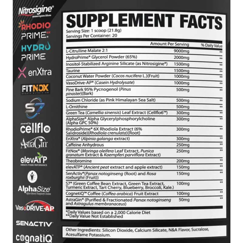 Dethroner Pre Workout ingredient label 2