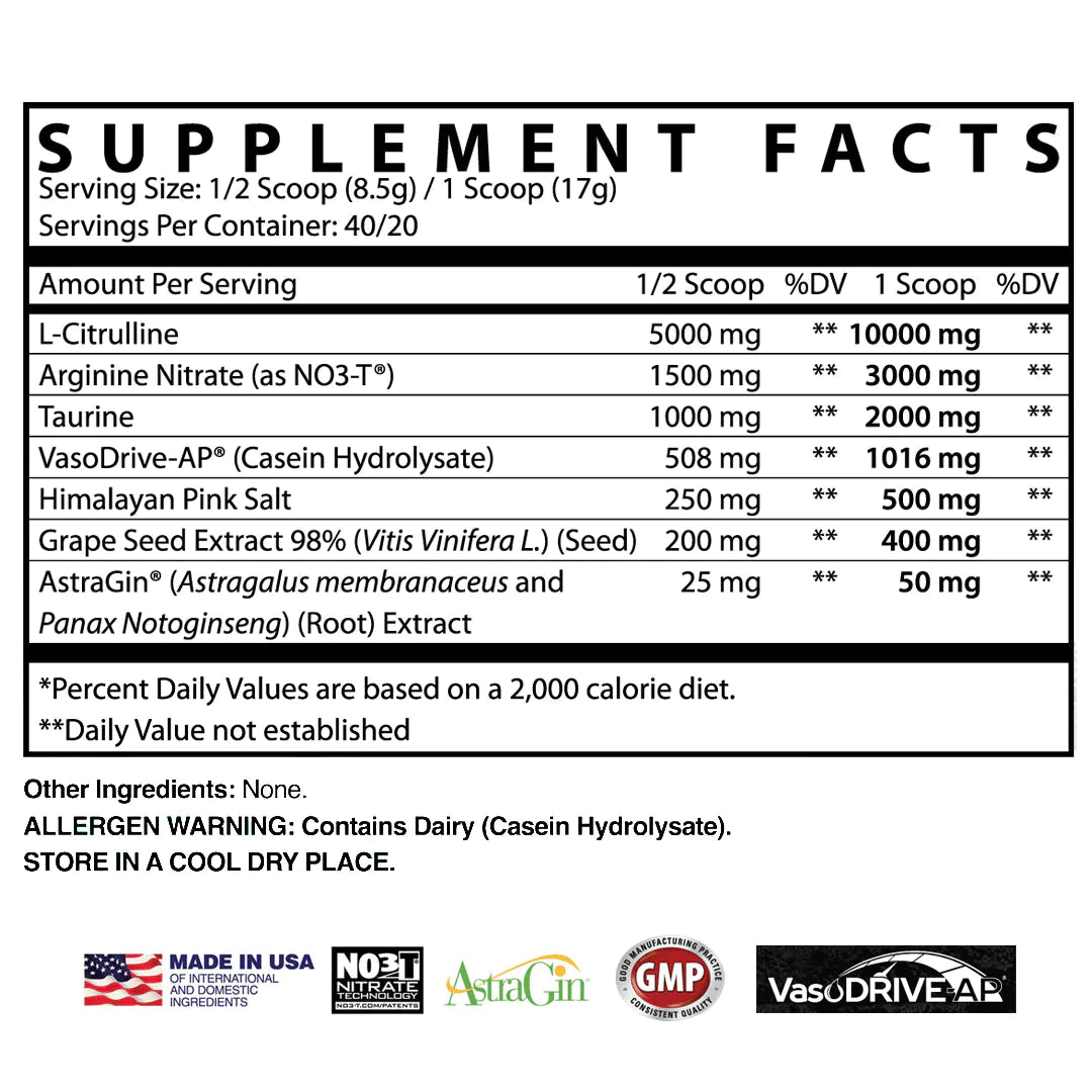 Bare Knuckle Pre Workout ingredient label 2