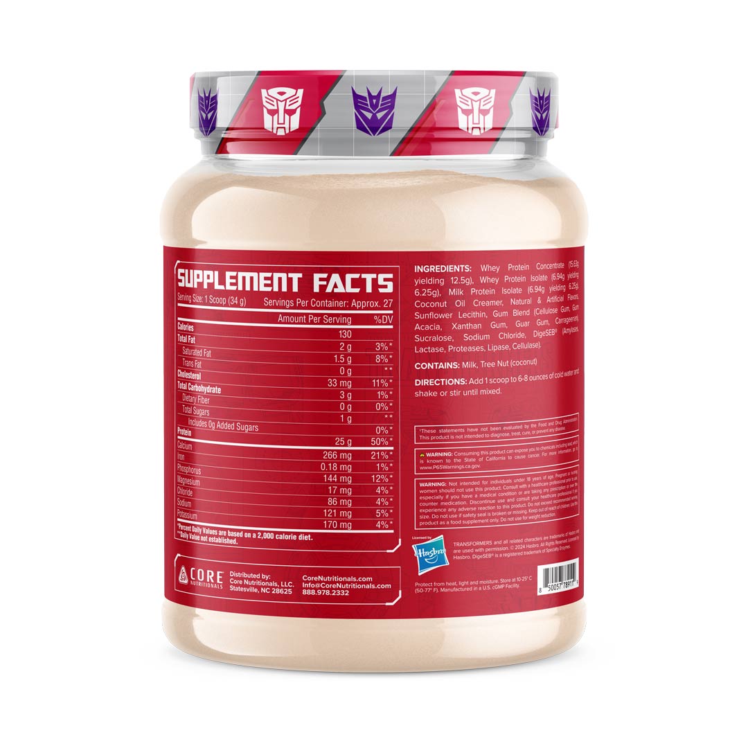 Protron Whey Protein ingredient label 2