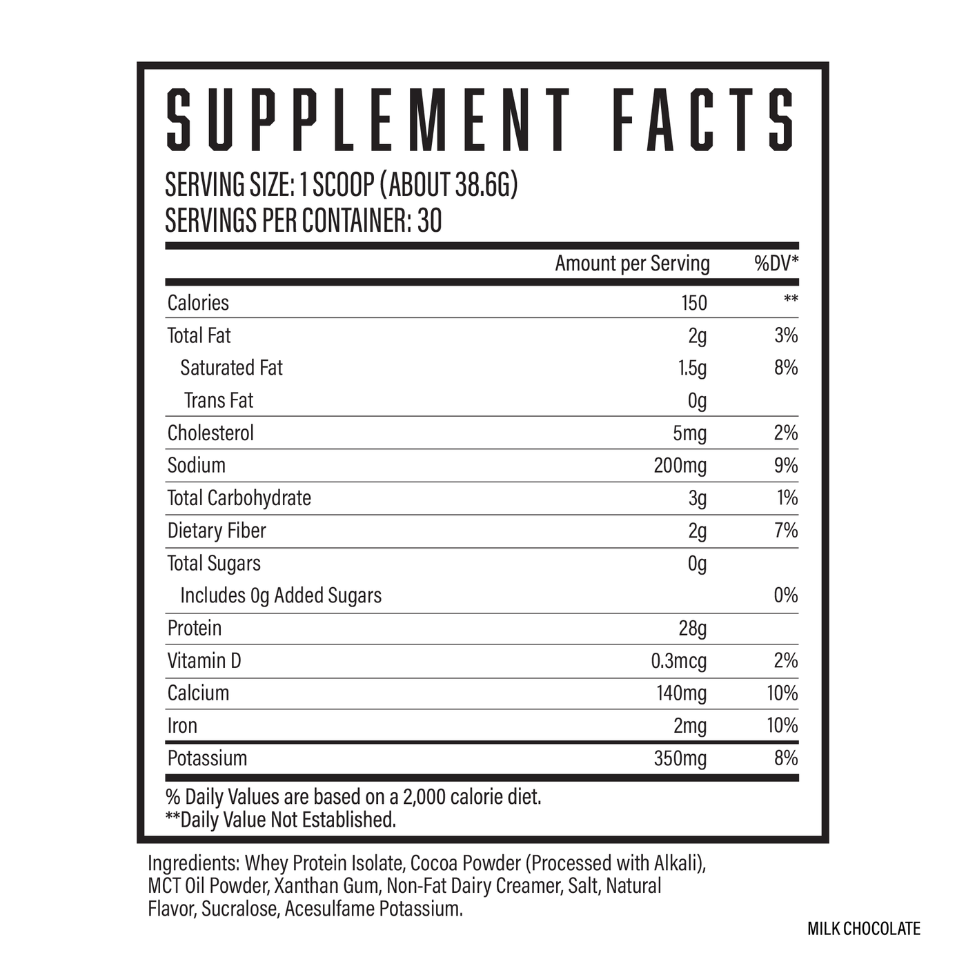 Huge Whey | Protein Powder ingredient label