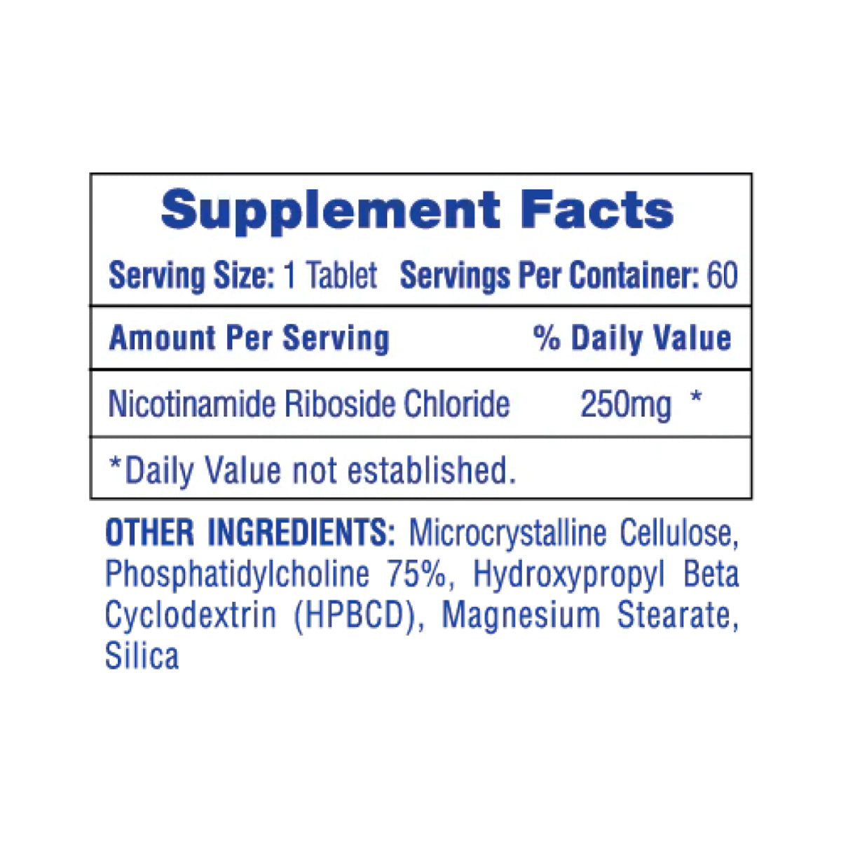 Hi Tech Liposomal NAD+ ingredient label