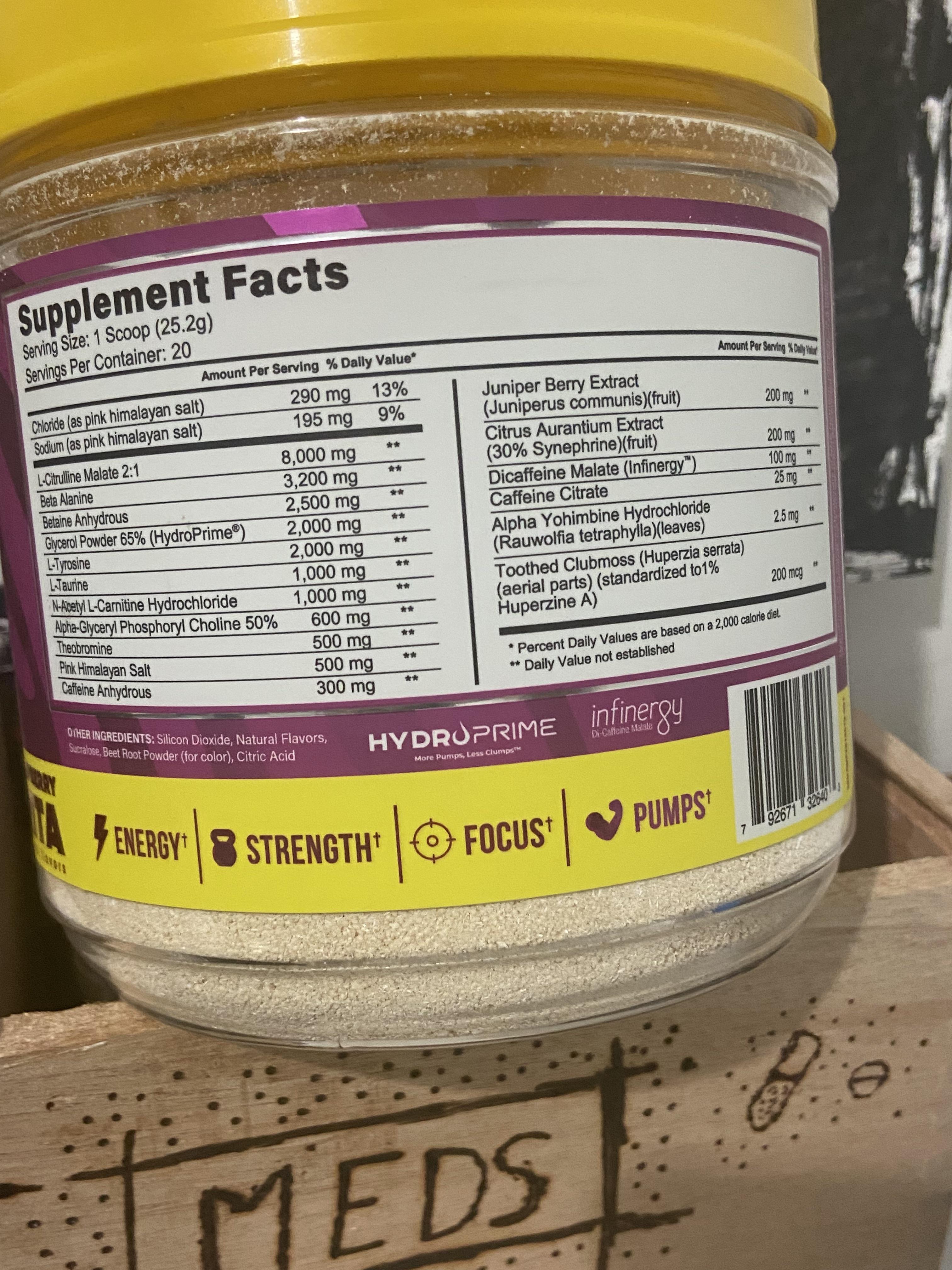 Dystopia Nutrition Dystopia Pre-Workout ingredient label 3