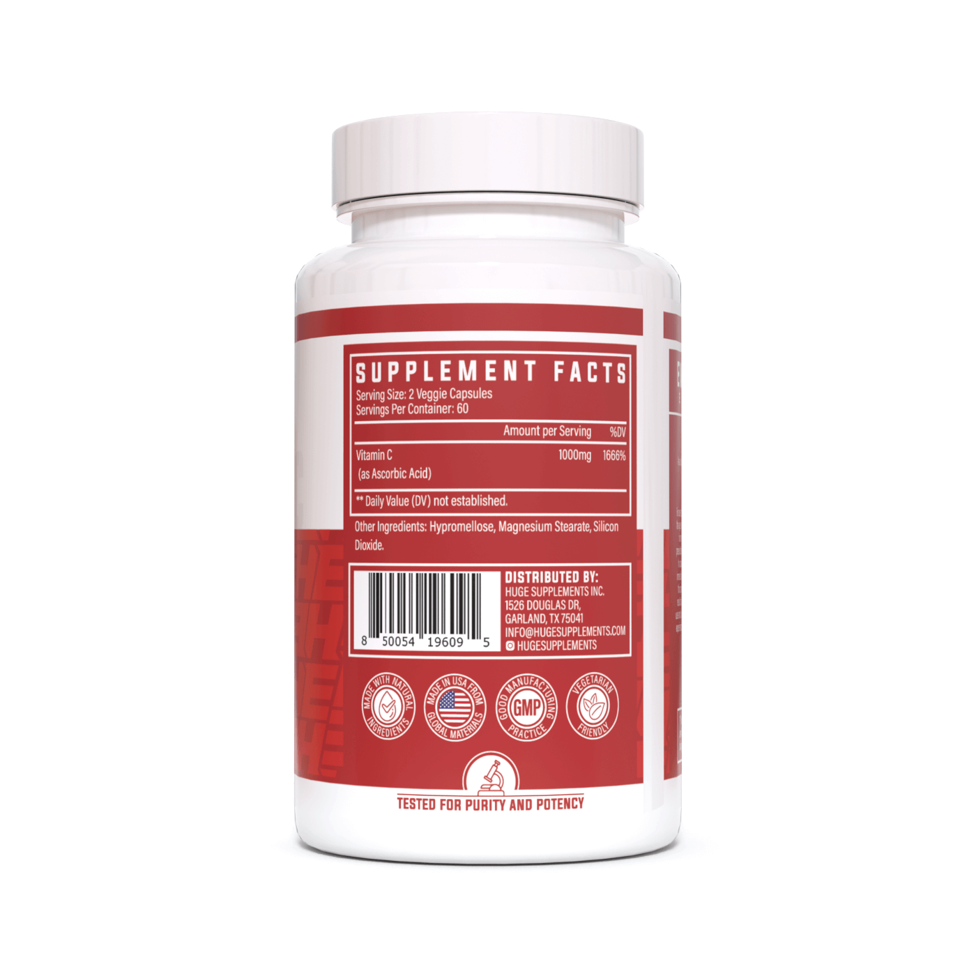 Vitamin C Supplement ingredient label