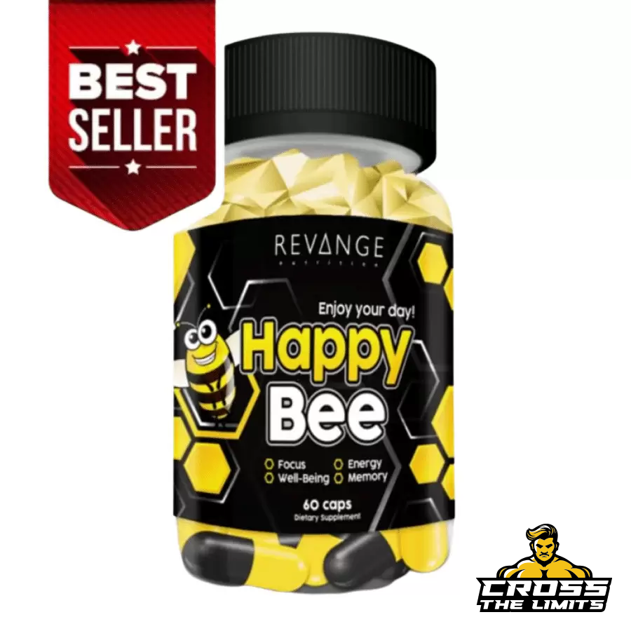 revange nutrition happy bee - elevate your mind mood and energy (60 caps)