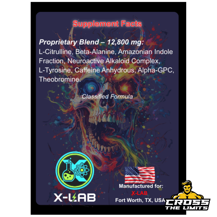 X-LAB UNKWN – Pre-Workout 22 Servings ingredient label