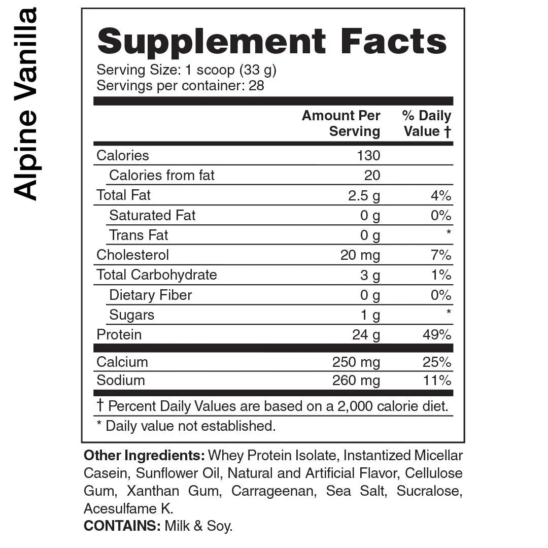 50/50 Formula X Protein Blend ingredient label 3
