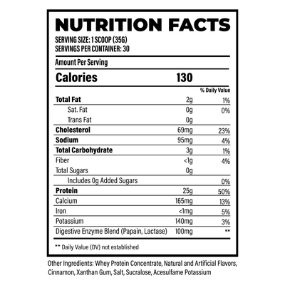 Huge Whey | Protein Powder ingredient label 15