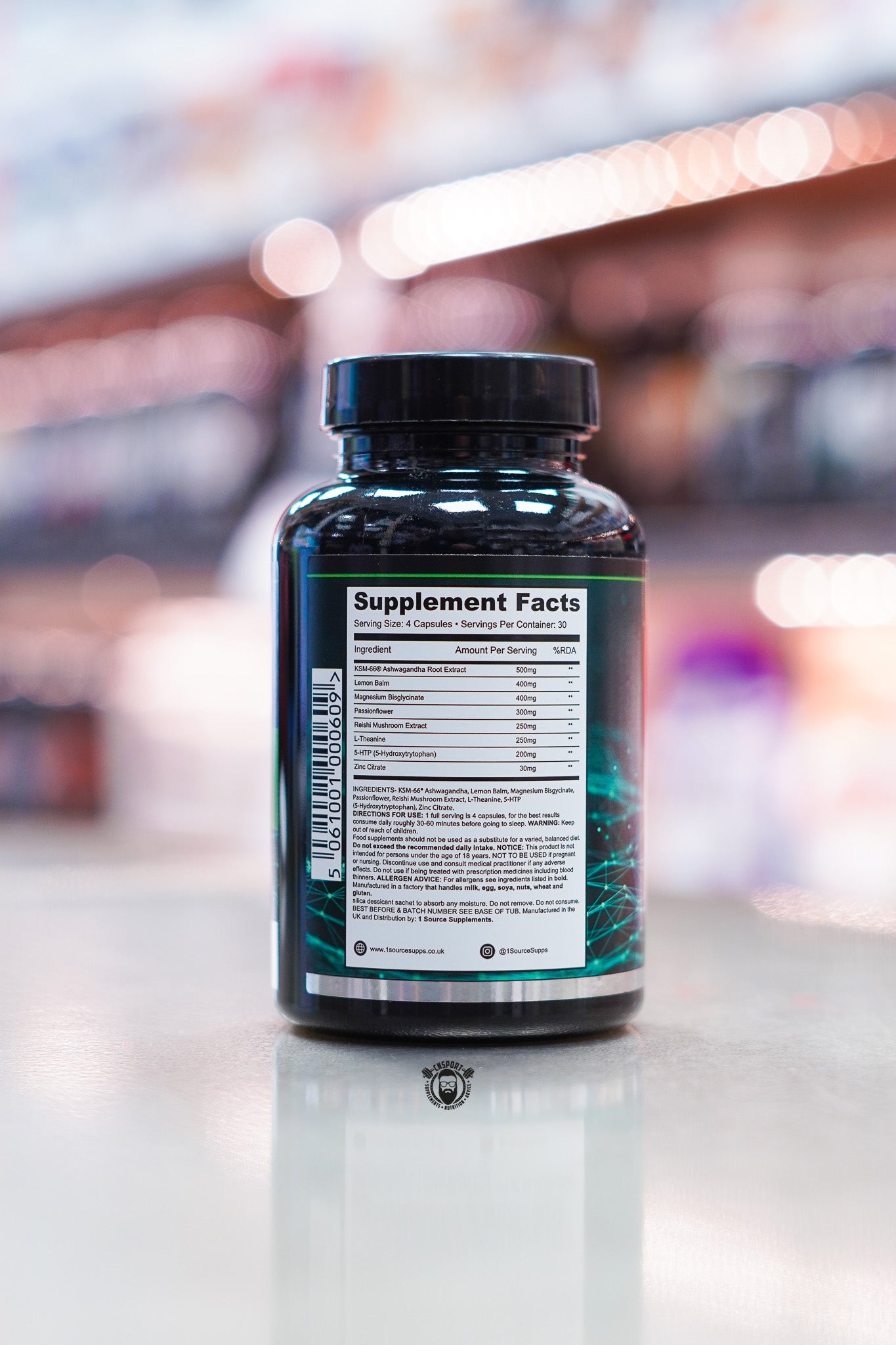 1 Source Supplements - Knockout 1 - 120 Capsules ingredient label
