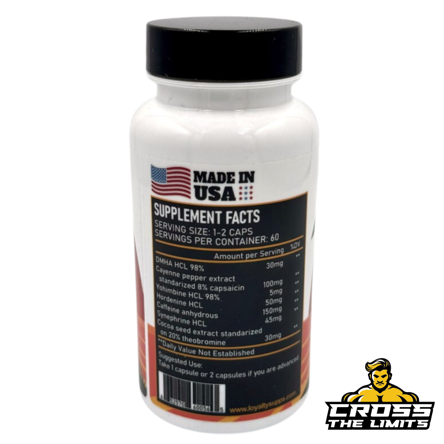 loyalty supps cut master thermogenic fat burner 60 caps ingredient label