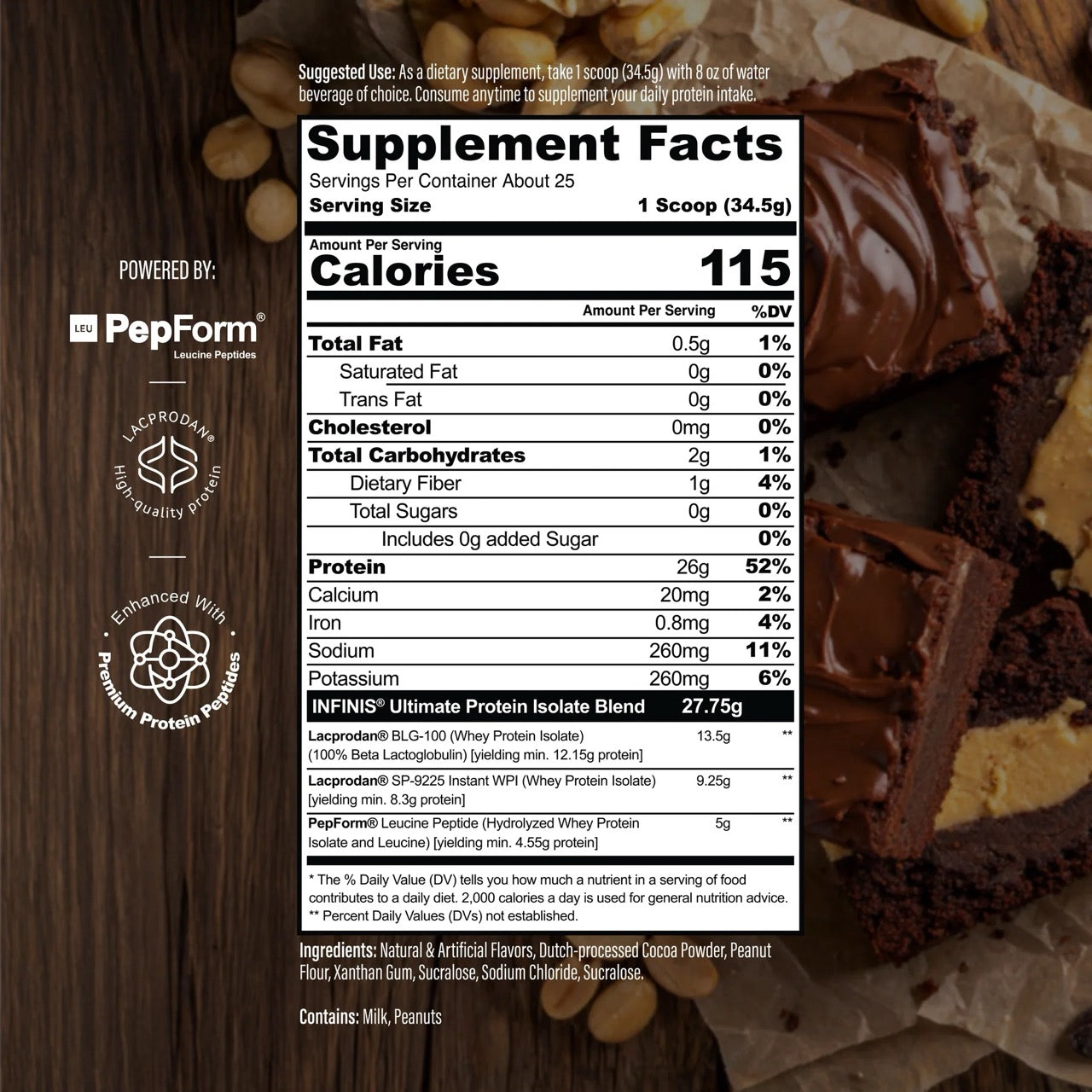 Infinis Protein ingredient label 4