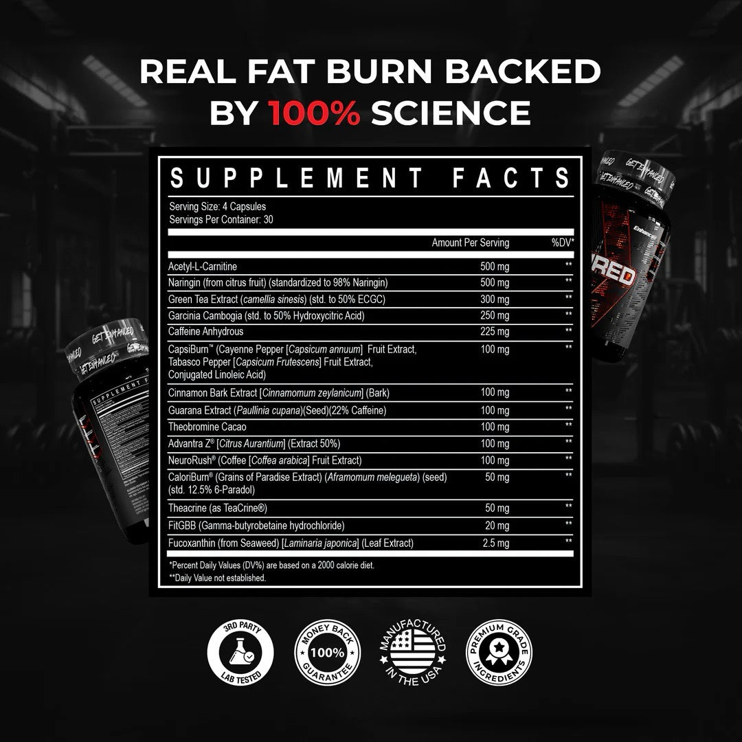 Enhanced Labs Shred Thermogenic ingredient label 2