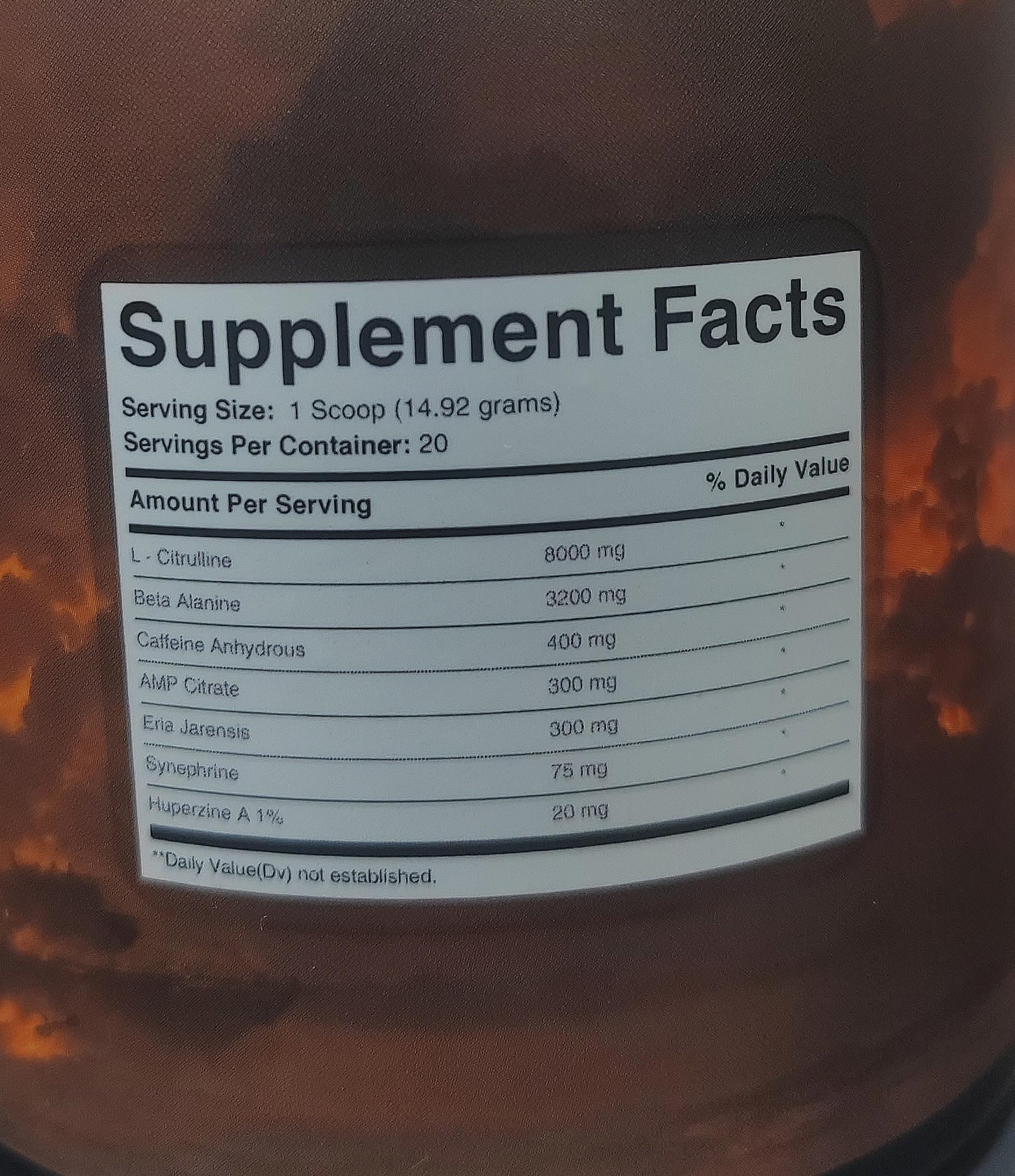 Dystopia Nutrition Dystopia Pre-Workout ingredient label 4