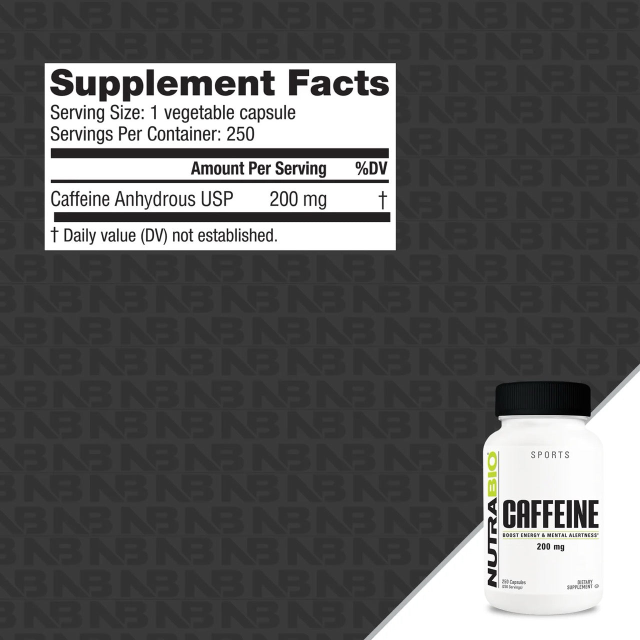 NutraBio Caffeine Anhydrous Capsules
