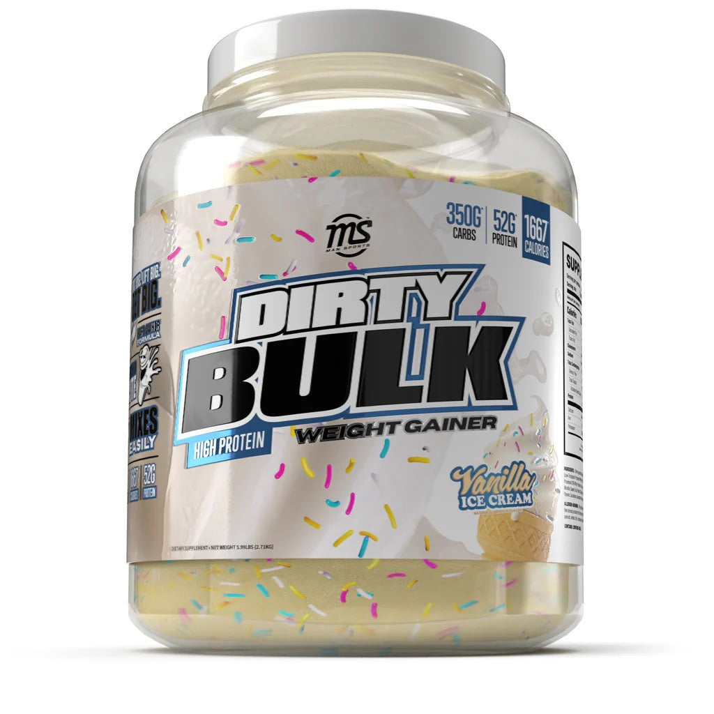 man sports dirty bulk gainer