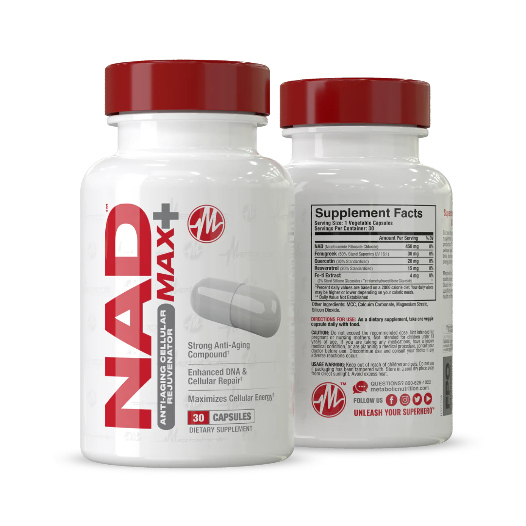 NAD MAX+ by Metabolic Nutrition – Available at MUSCLE FACTORY®
