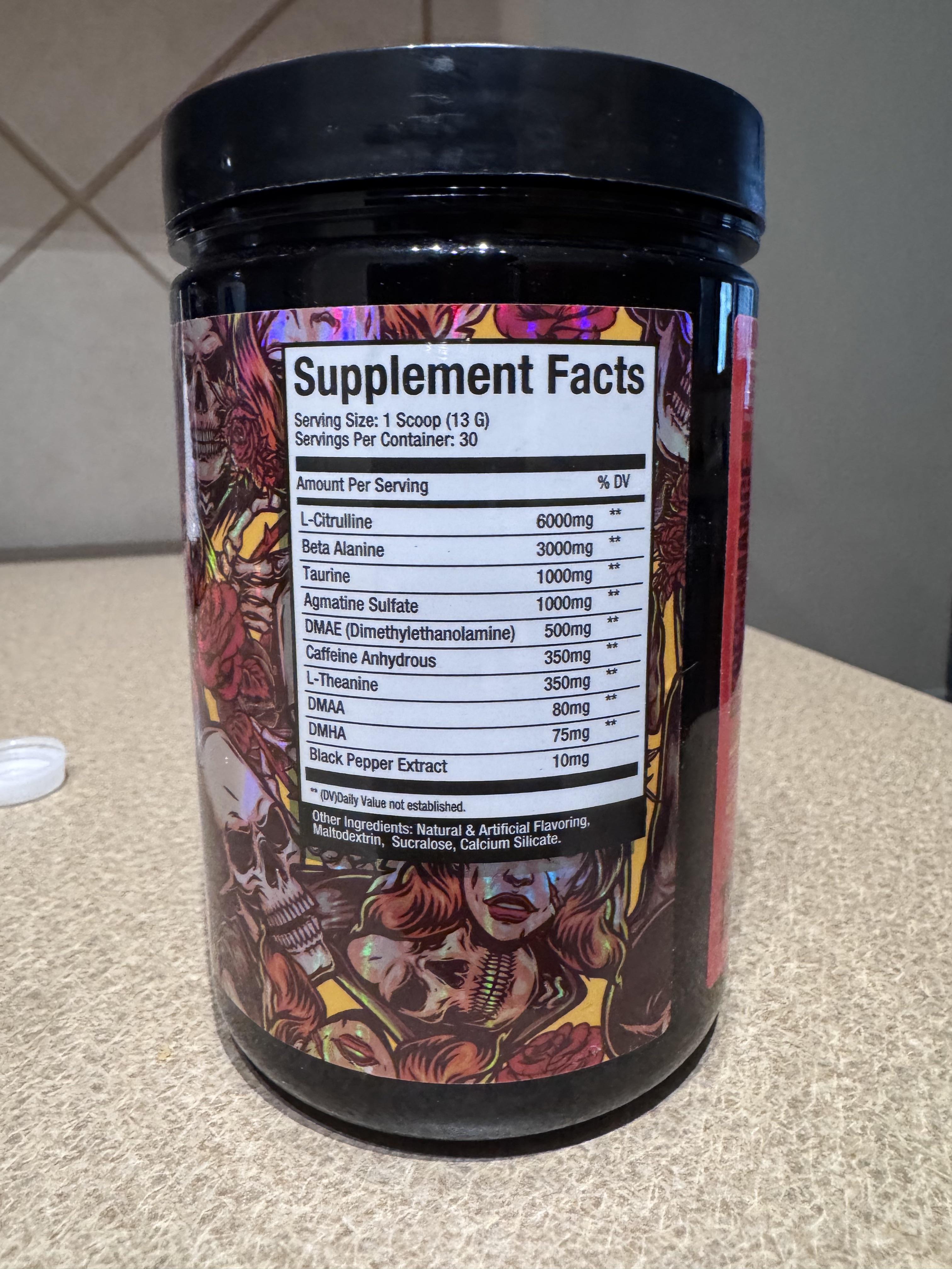 Dystopia Nutrition Dystopia Pre-Workout ingredient label 6