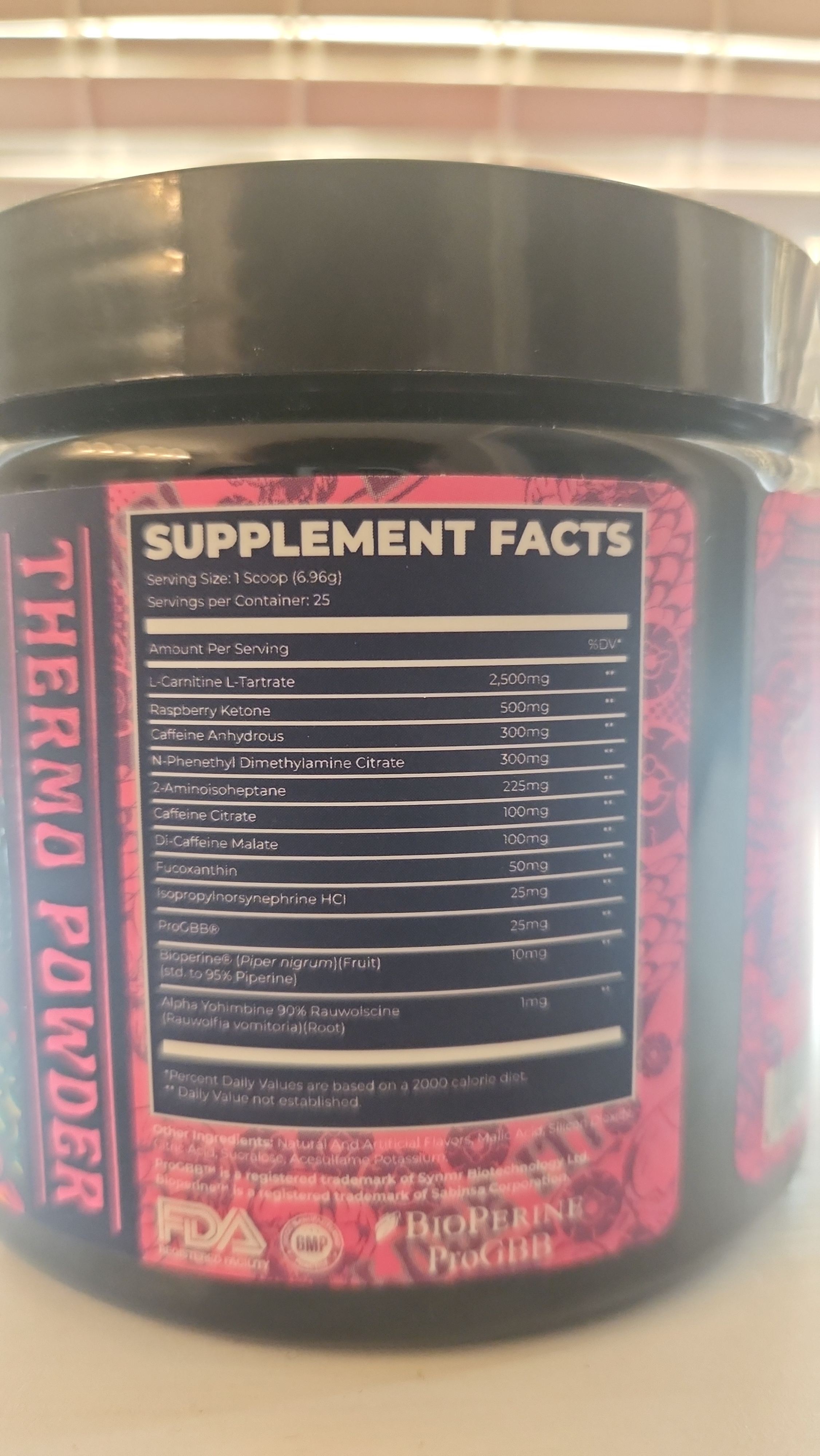 Herolean Fat Burner ingredient label 2