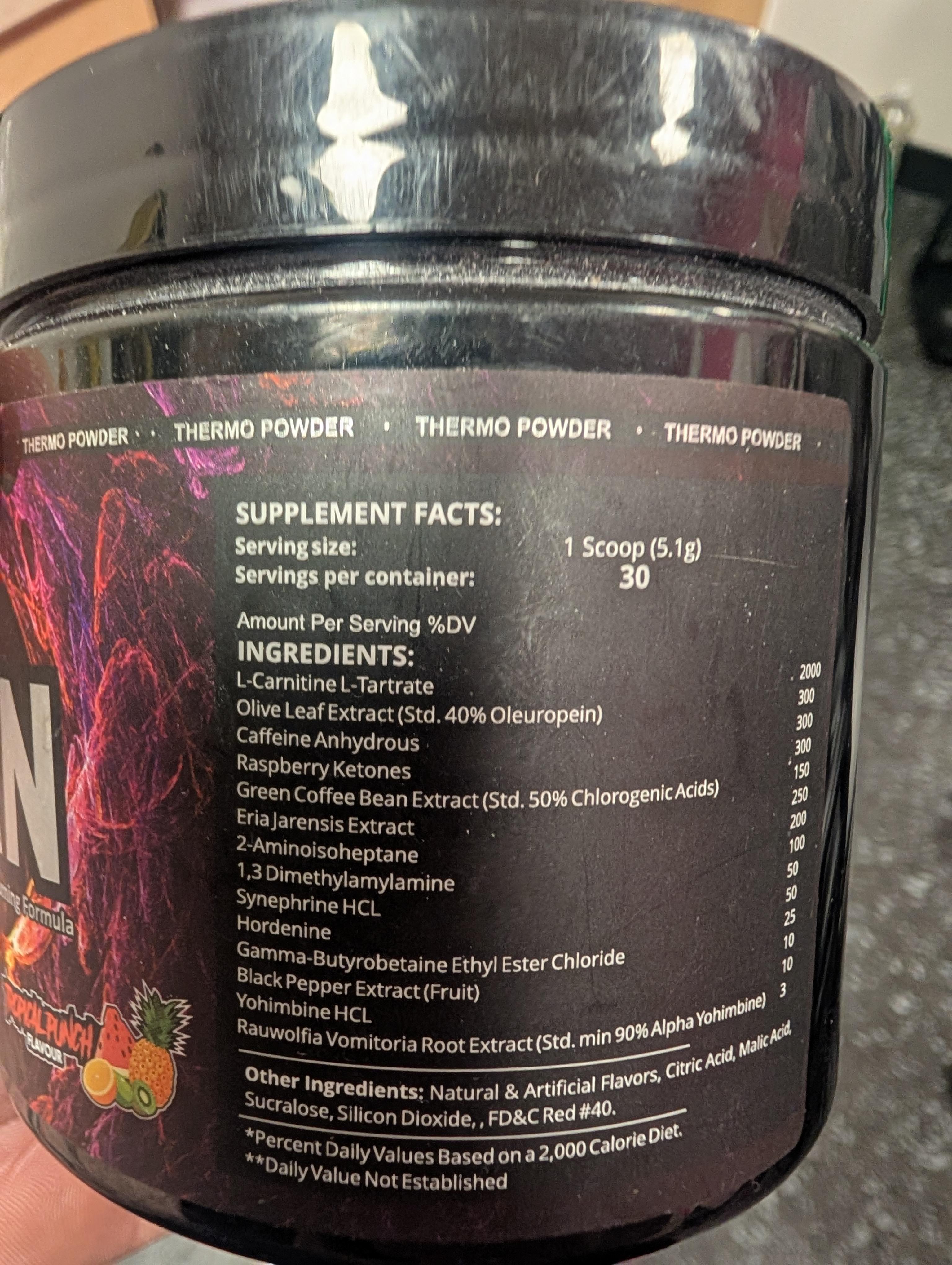 Herolean Fat Burner ingredient label 3